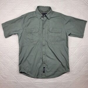 5.11 Tactical Vented‎ gray/green button front short sleeve shirt men's M